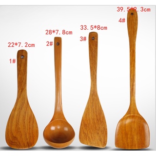 4-item kitchenwares Wooden Spatula Wooden sandok Rice Paddle Wooden Spoon Paddle Cooking Tool Aikea #9