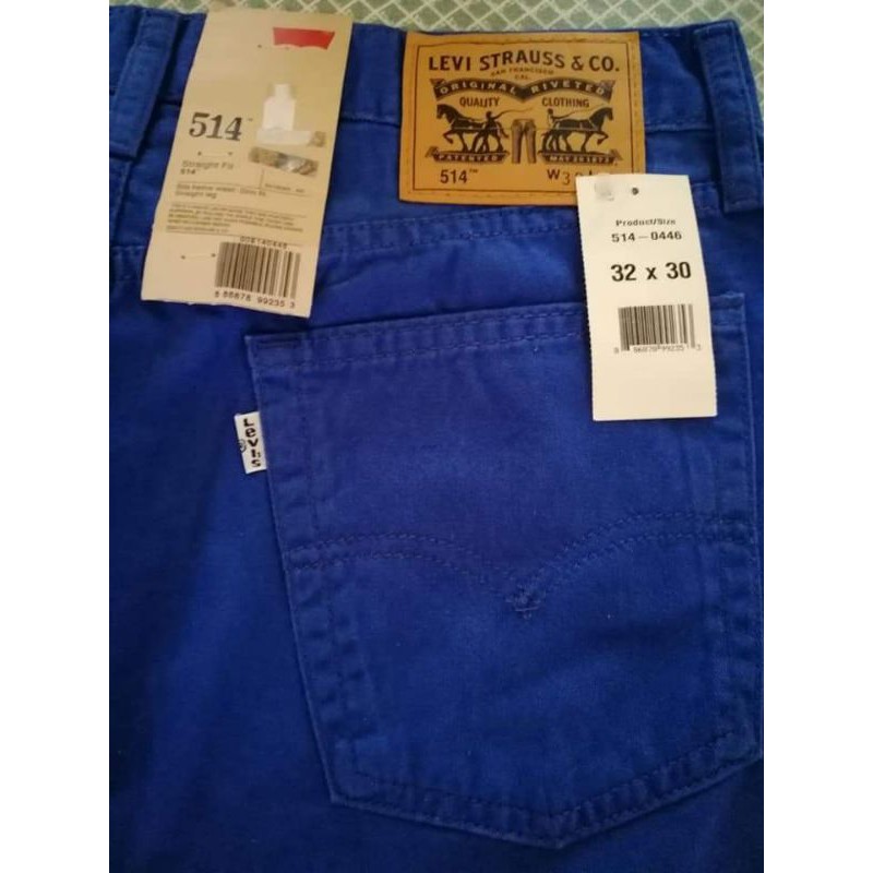 Levis 514 Men Royal Blue Pants Straight Fit | Shopee Philippines