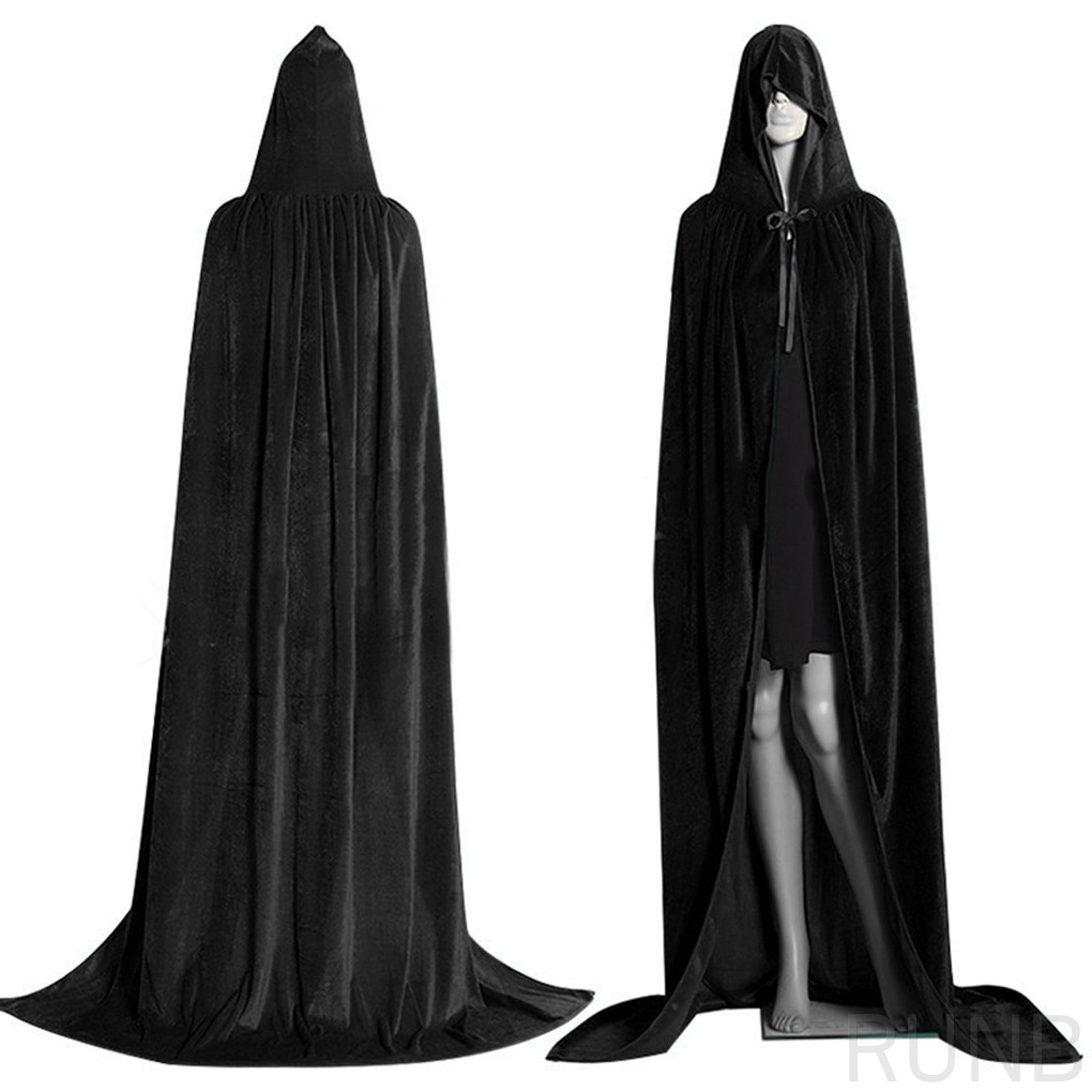 Unisex Men Ladies Hooded Cape Adult Long Cloak Halloween Costume Dress Coat Maxi 