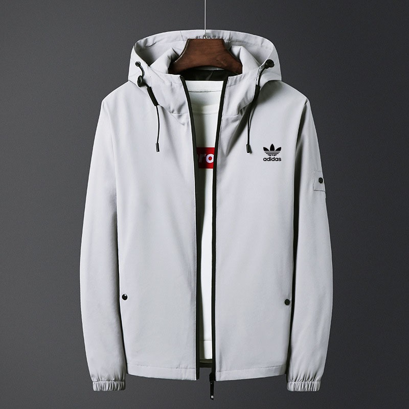 all white adidas windbreaker