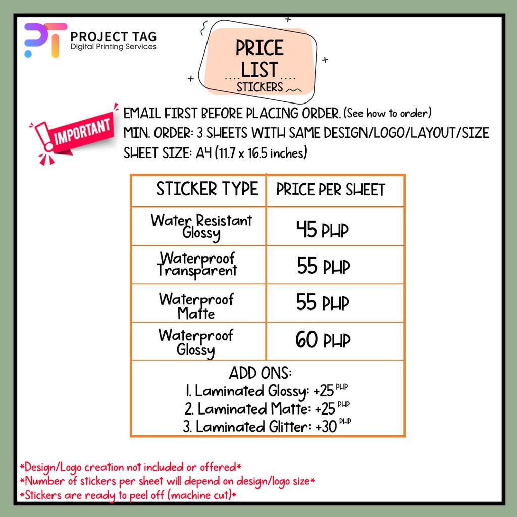 19++ Label sticker printing cost