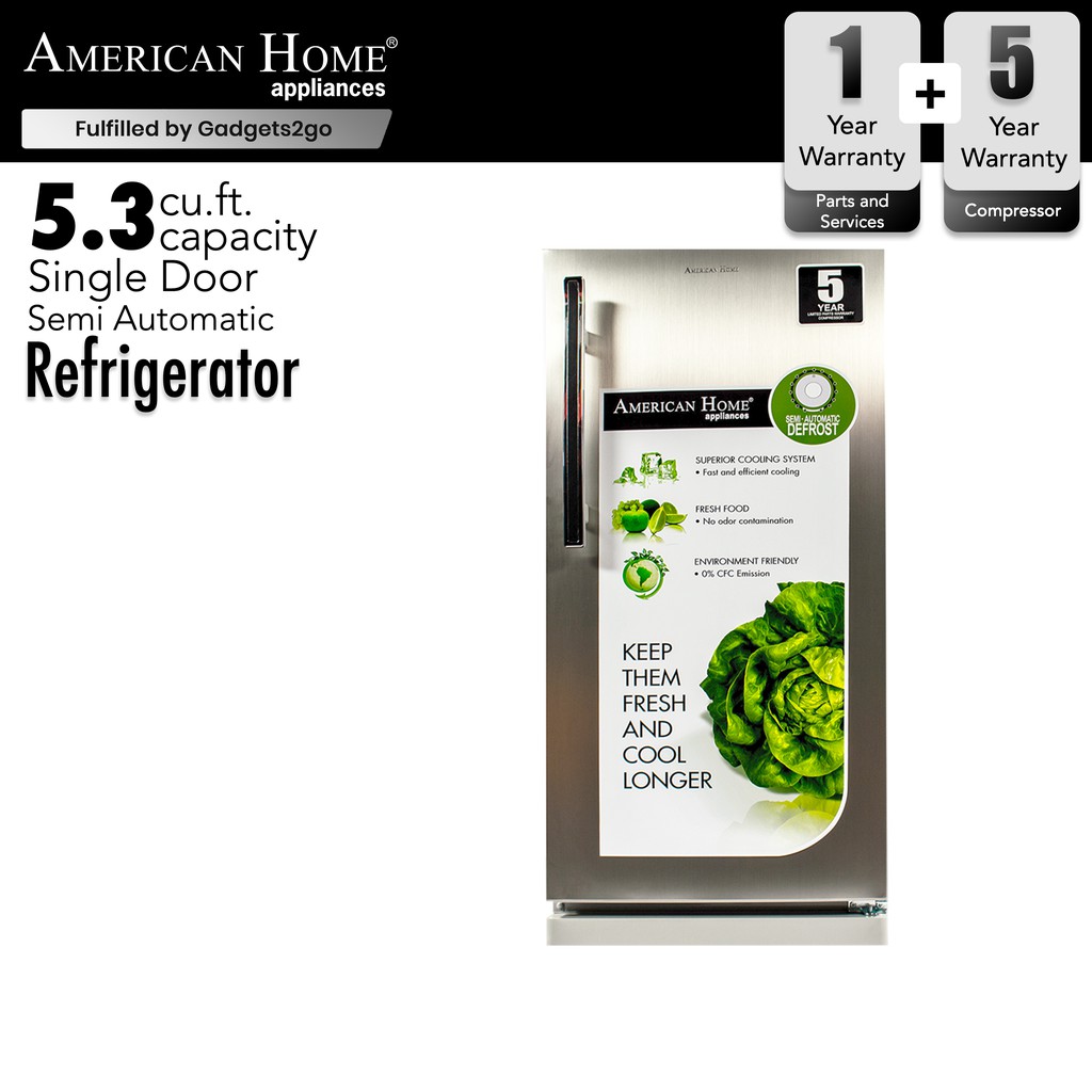 American Home 5 3 Cu Ft Single Door Semi Automatic Refrigerator Arsd 151 Shopee Philippines