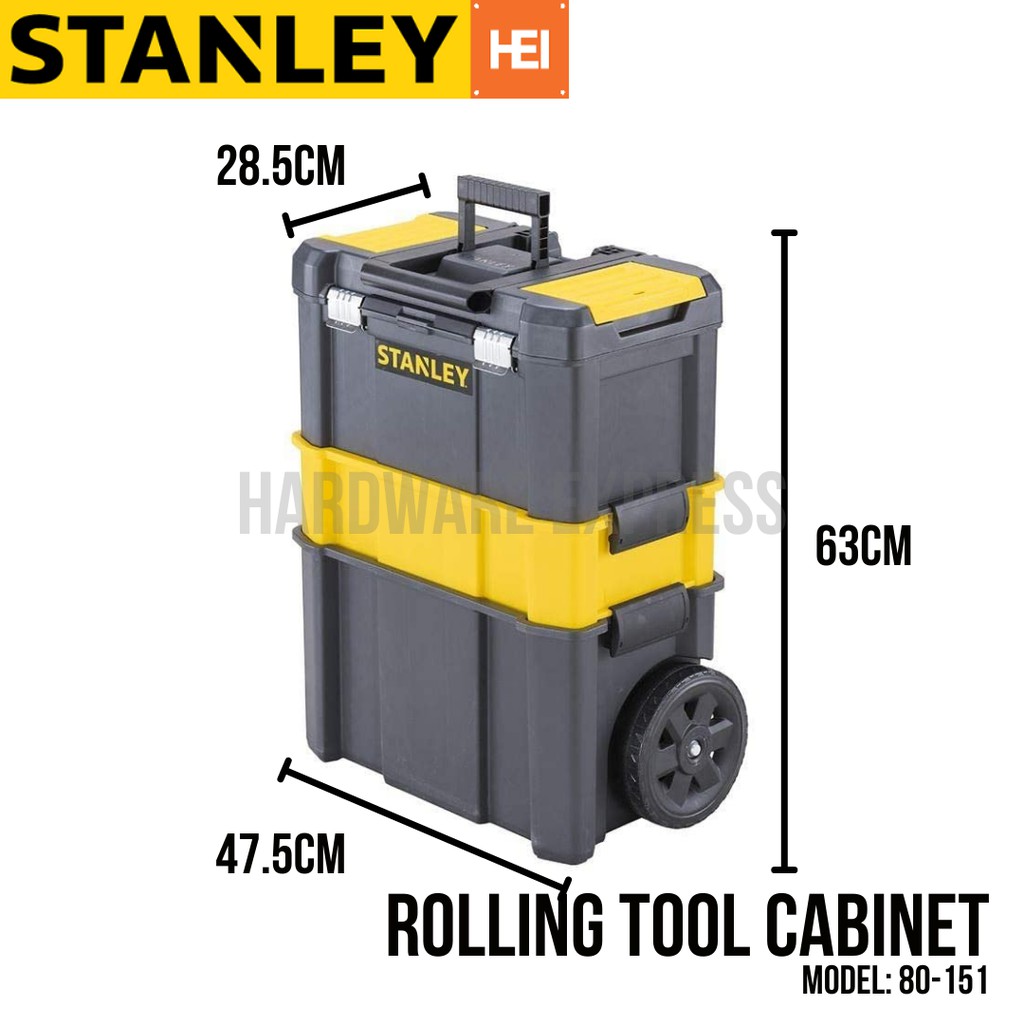 STANLEY 80151 Essential Rolling Workcenter 3 Layer Tool Box Toolbox W