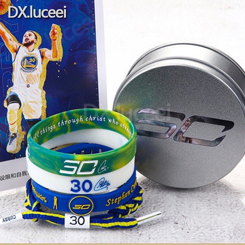 Kobe Basketball Bracelet Luminous Bracelet James Curry NBA Silicone Sports Wristband Titanium Steel Bracelet Braided Bracelet