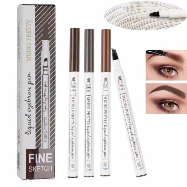 Mking pretty Liquid eyebrow Pen LongLasting Eyebrow Pen with Four Tips