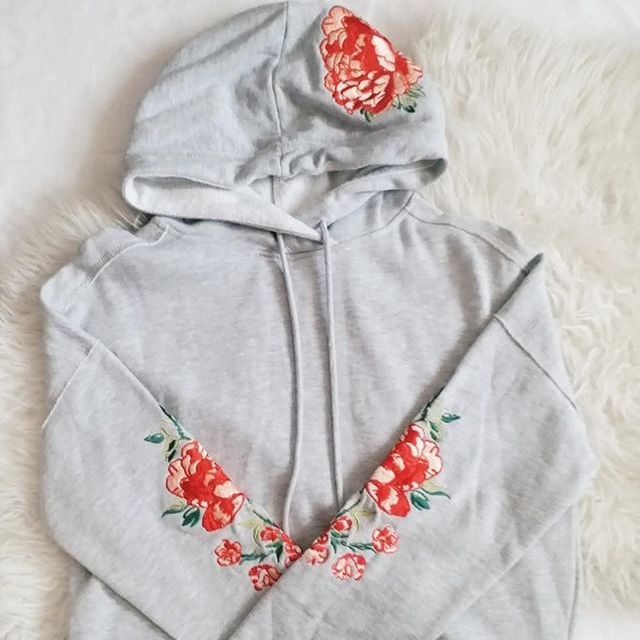 h&m flower hoodie