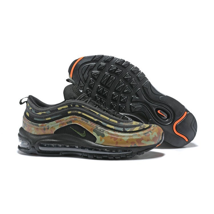 green and orange air max 97