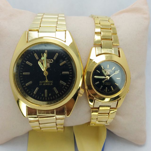 gold seiko 5 automatic 21 jewels