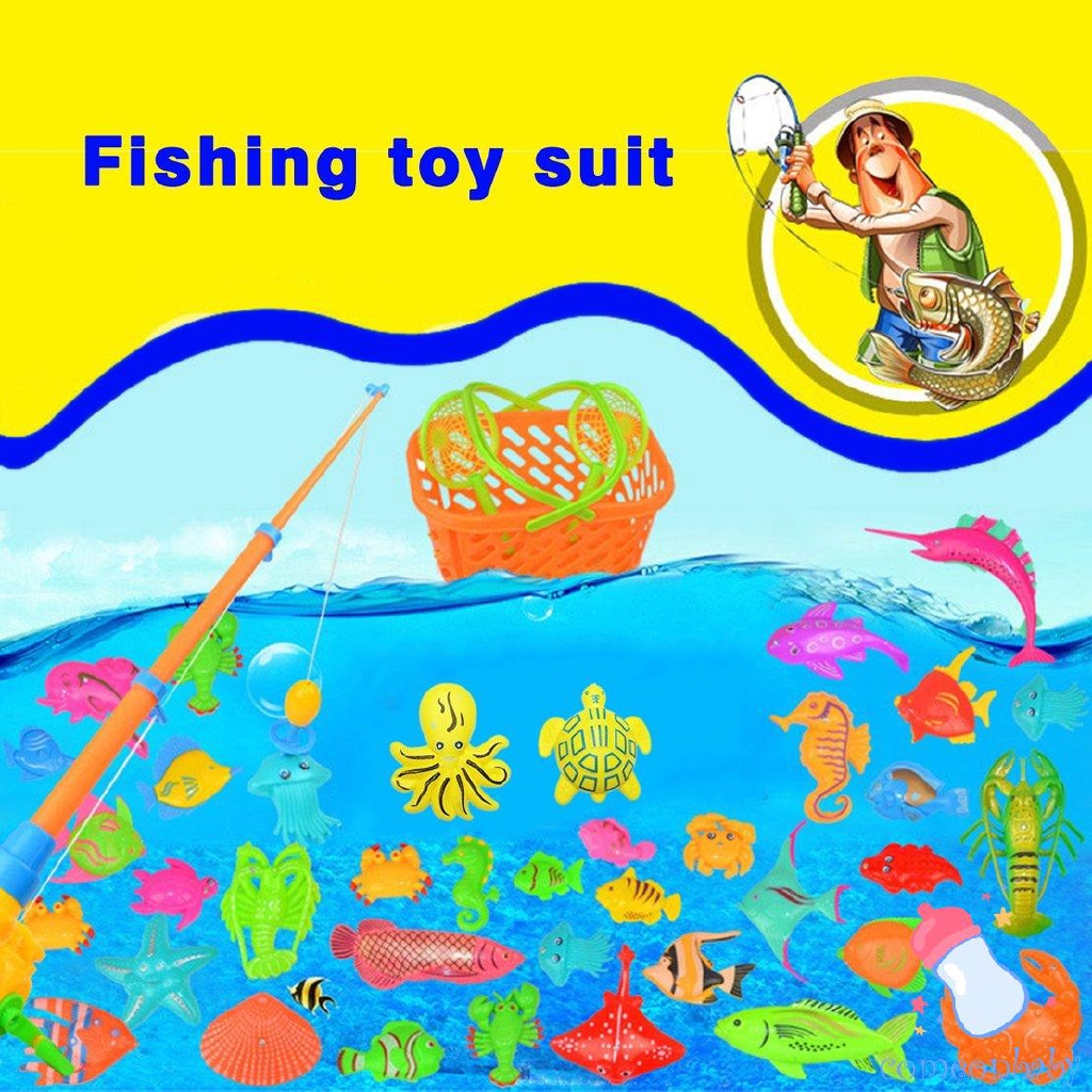 15/27/39 Pcs Fishing Toy Set for Kids Fishing Games Outdoor
