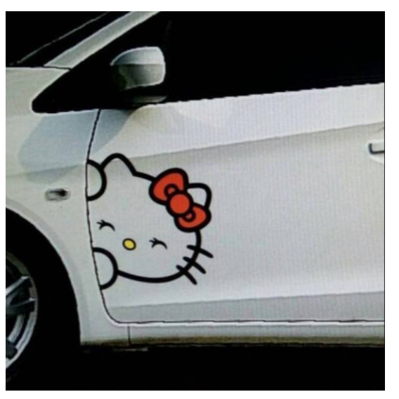 Hello Kitty Sticker Cutting Sticker Car Honda Brio Model Hello Kitty