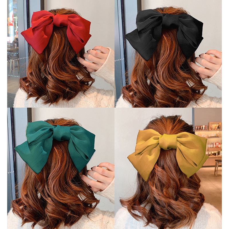 Details about  / Fairy/'s Korean Style Bowknot Hair Clip Satin Barrette Ponytail Hair Accessories