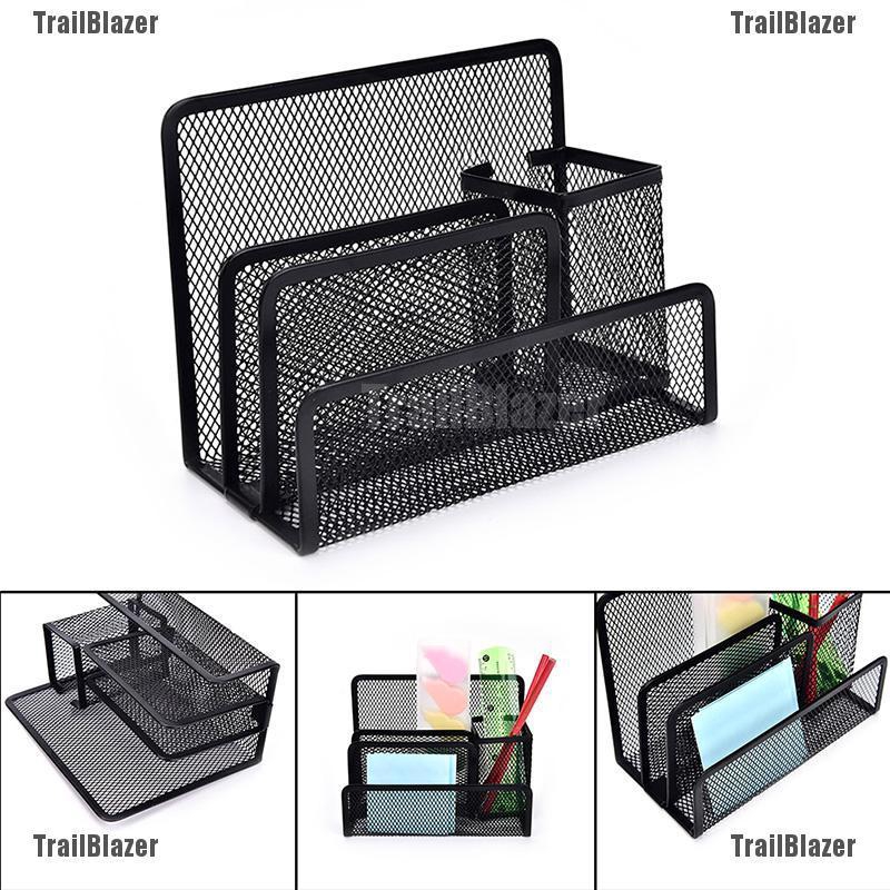 Tbph Black Metal Mesh Office Desk Organizer Set File Tray Pencil