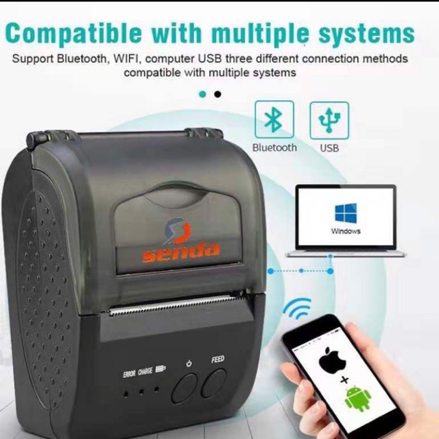Senda Bluetooth Thermal Printer / 58mm mini portable wireless bluetooth