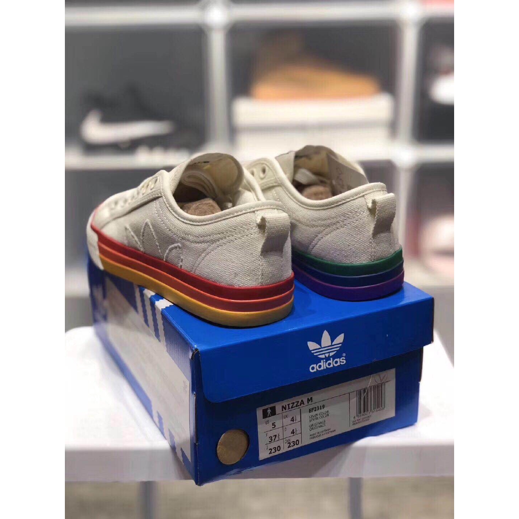 Adidas PRIDE NIZZA rainbow mandarin casual canvas shoes Adidas PRIDE NIZZA rainbow mandarin casual canvas shoes