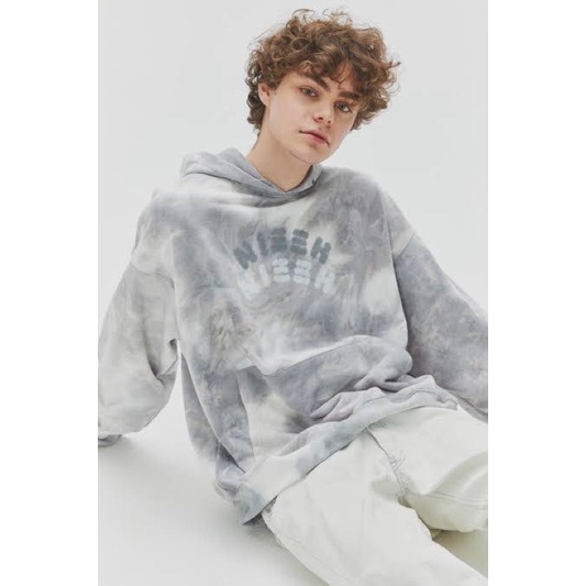 NIEEH Official Cloudy Day and Stormy Day Oversized Tie Dye Hoodie