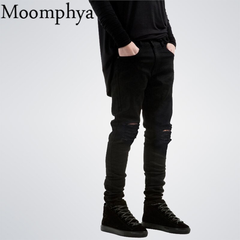 black slim ripped jeans mens