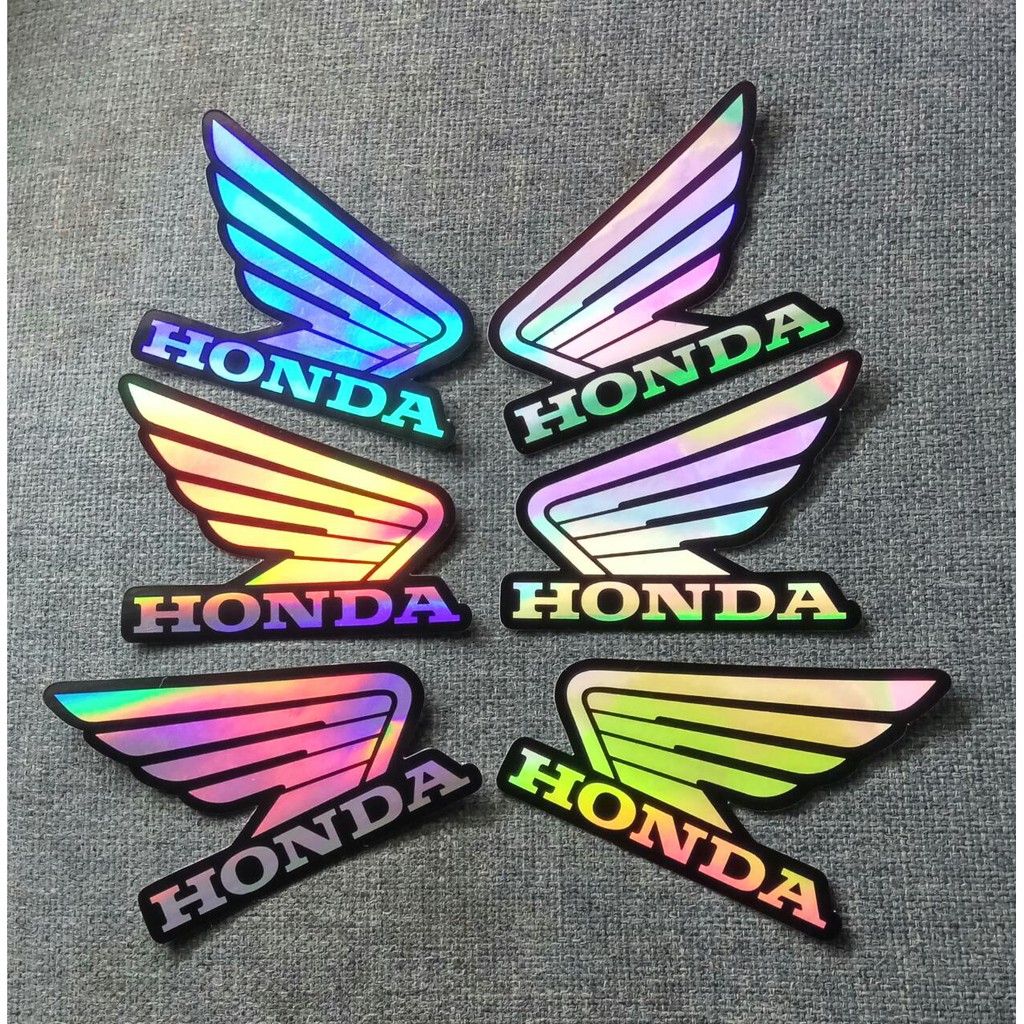 Hologram Stickers Honda Logo Stickers Honda Stickers Motorcycle Stickers Honda Wings Emblems Shopee Philippines