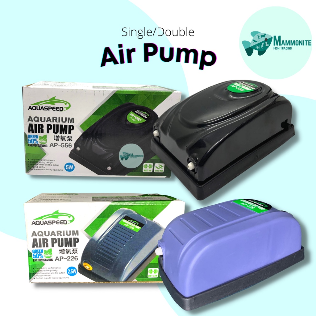 Aquaspeed Aquarium Single Double 4Way Air Pump Oxygen AP226 AP556