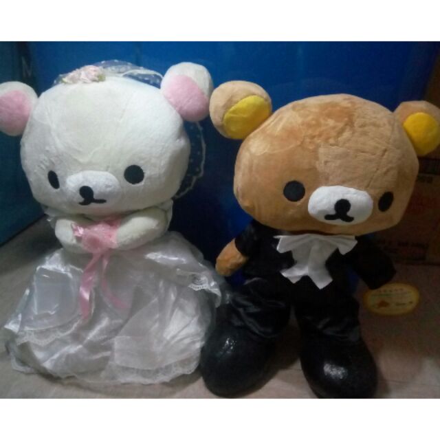 Rilakkuma and Korilakkuma Wedding Outfits Stuffed Toy Plush Shopee Philippines