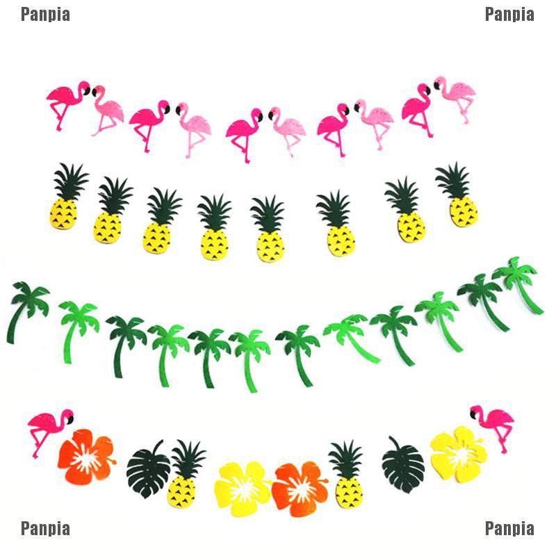 Panpia Summer Garland Flamingo Pineapple Banner Party Hawaiian