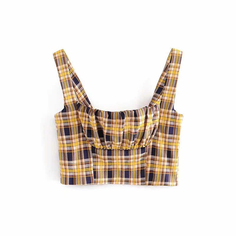 yellow plaid tank top