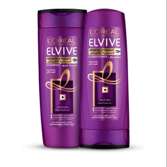 Loreal Elvive Keratin Straight Shampoo Conditioner Shopee