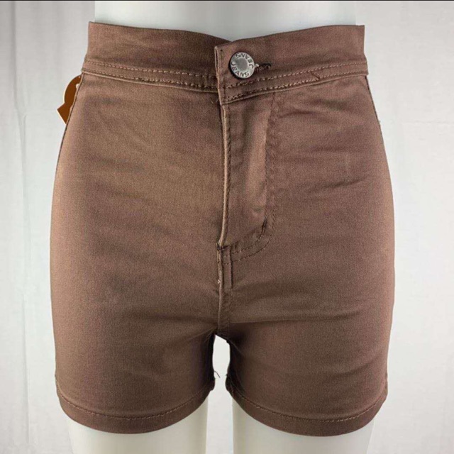 COLORED HIGH WAIST SHORTS (CHOCOLATE BROWN) Shopee Philippines