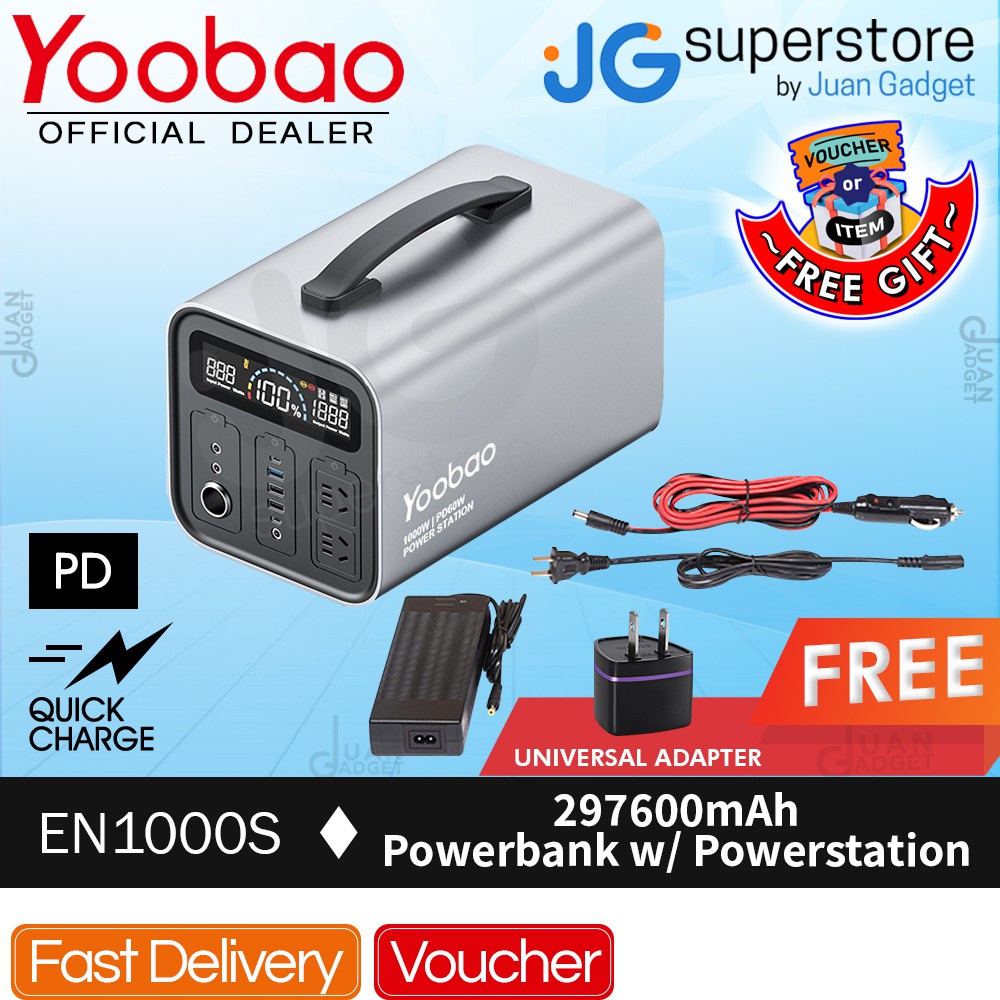 Yoobao EN1000S 1000W 297600mAh Power Station USB TypeC Portable Bank w