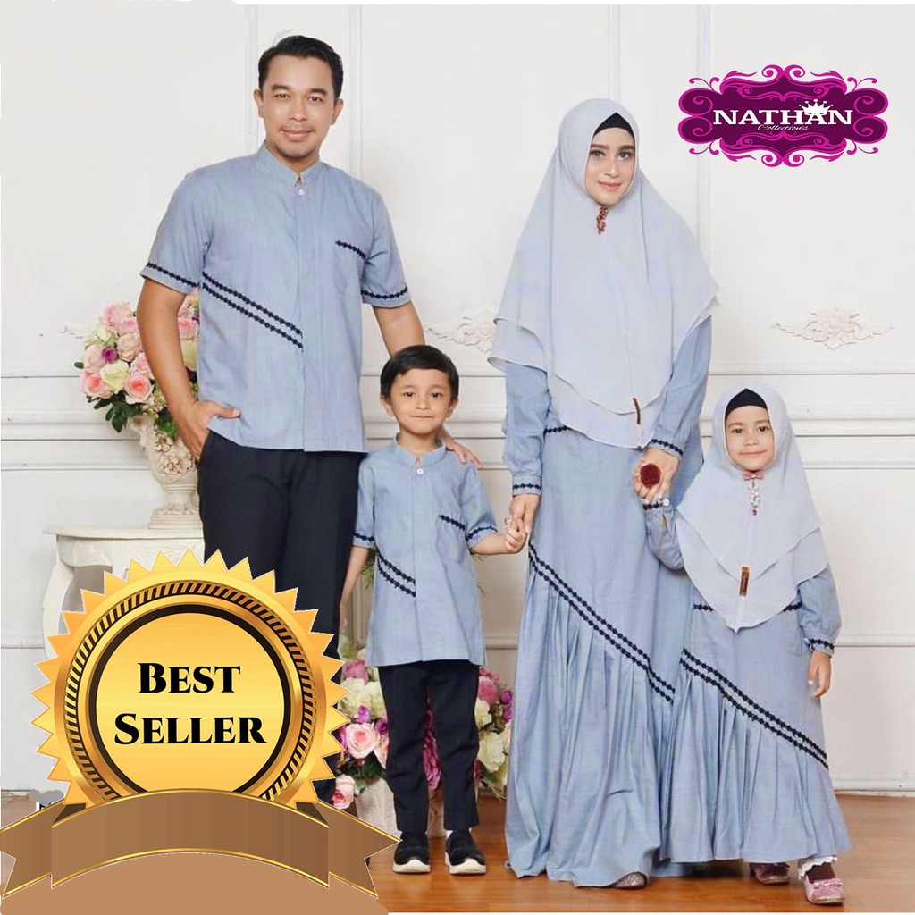 Baju Couple Muslim Bertiga Family / Cod Batik Couple ...