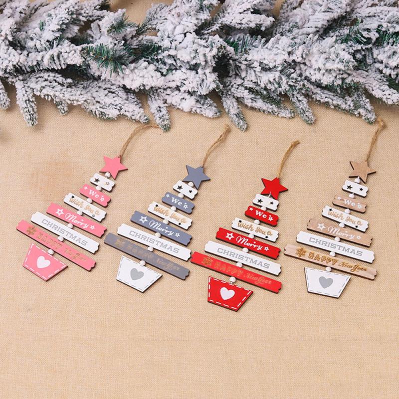Christmas Wooden Hanging Photo Frame Xmas Tree Pendant Picture Frames Decor ME