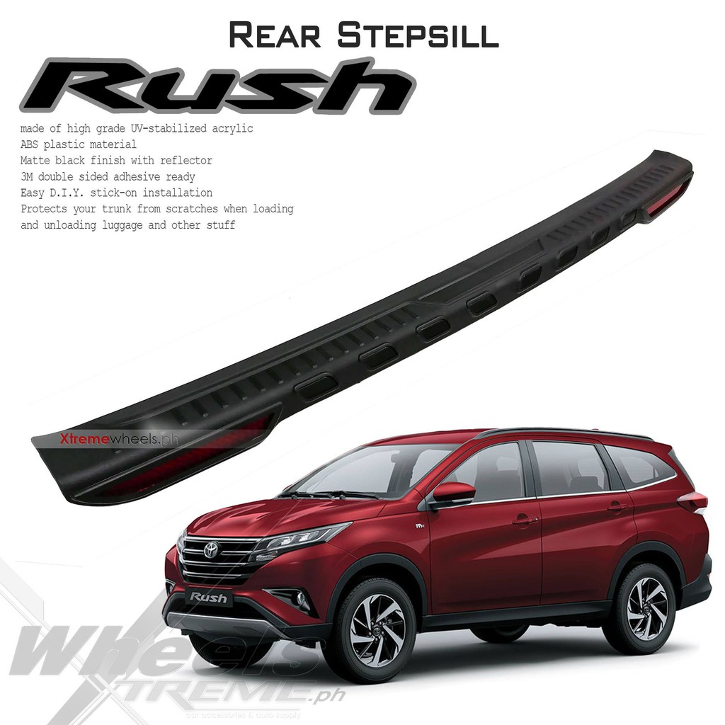 Toyota Rush 2018-2020 Rear step sill / bumper protector with reflector ...