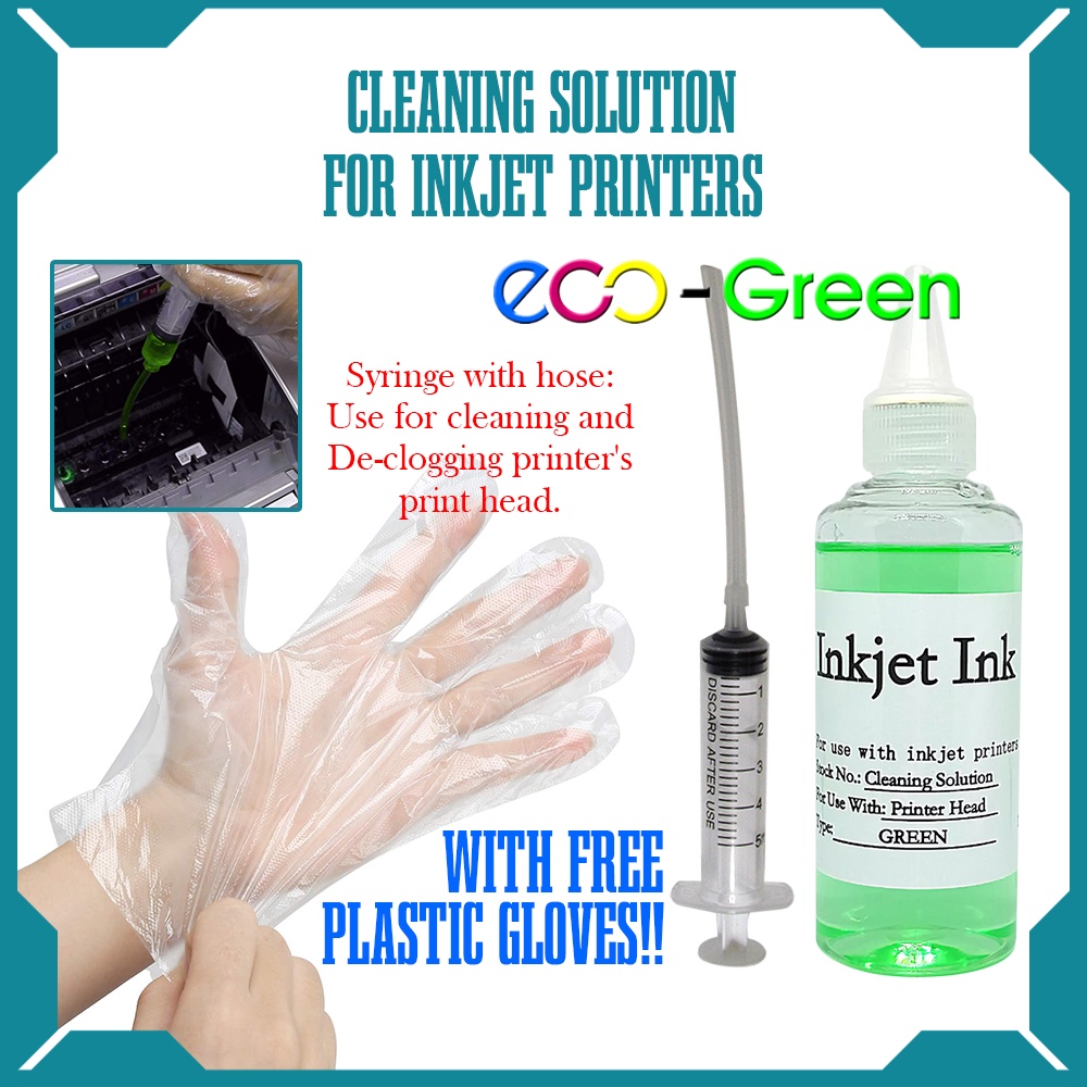 printer head cleaning solution 100ml free syringe tube for inkjet