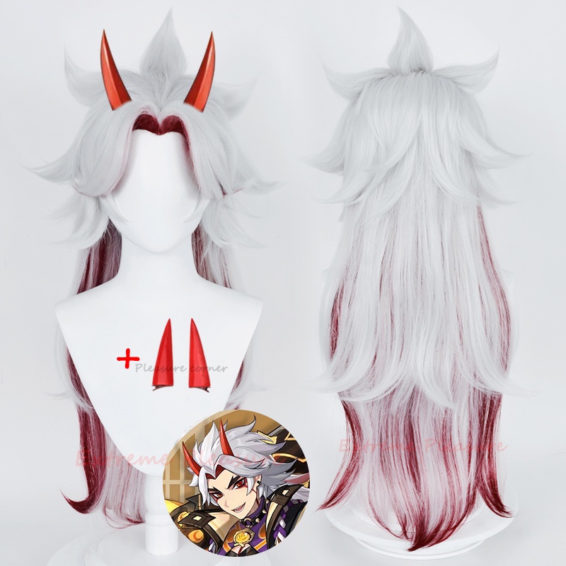 Genshin Impact Arataki Itto Cosplay Wig Prop Accessories Heat Resistant 