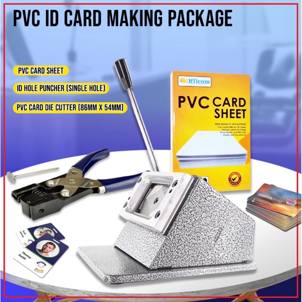 pvc-id-card-making-package-pvc-card-sheet-a4-5-set-pvc-card-cutter