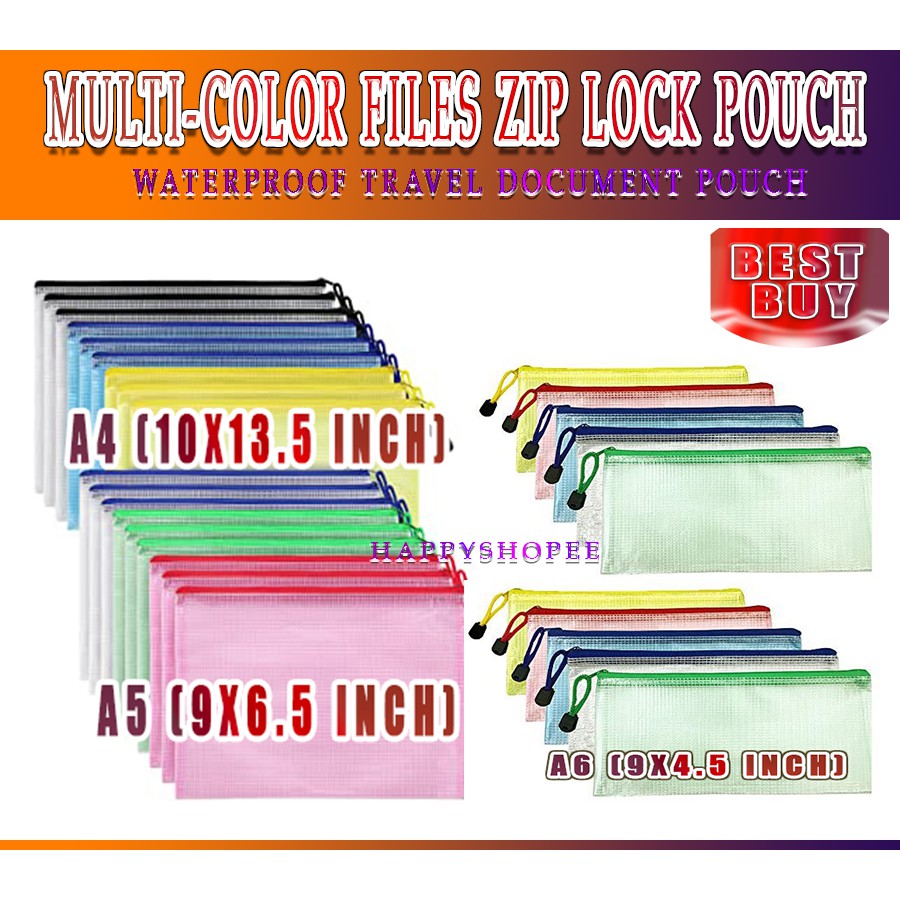 Plastic Envelopes Zipper Envelope Document Storage Pouch Bag Holder