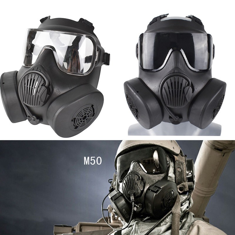 Port frost januar Military Airsoft M50 Fan Gas Mask Protection Double Filter Fan CS Edition  Riding Full Face Guard | Shopee Philippines