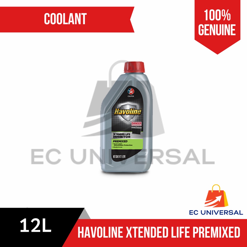 Caltex Havoline XLC Anti-Freeze/Coolant Premix 50/50 (12x1 Liters) Box ...