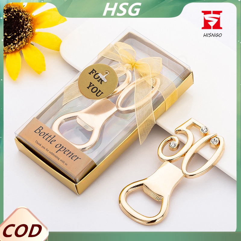 【HSG】 50th Birthday Anniversary bottle opener souvenir For Birthday ...