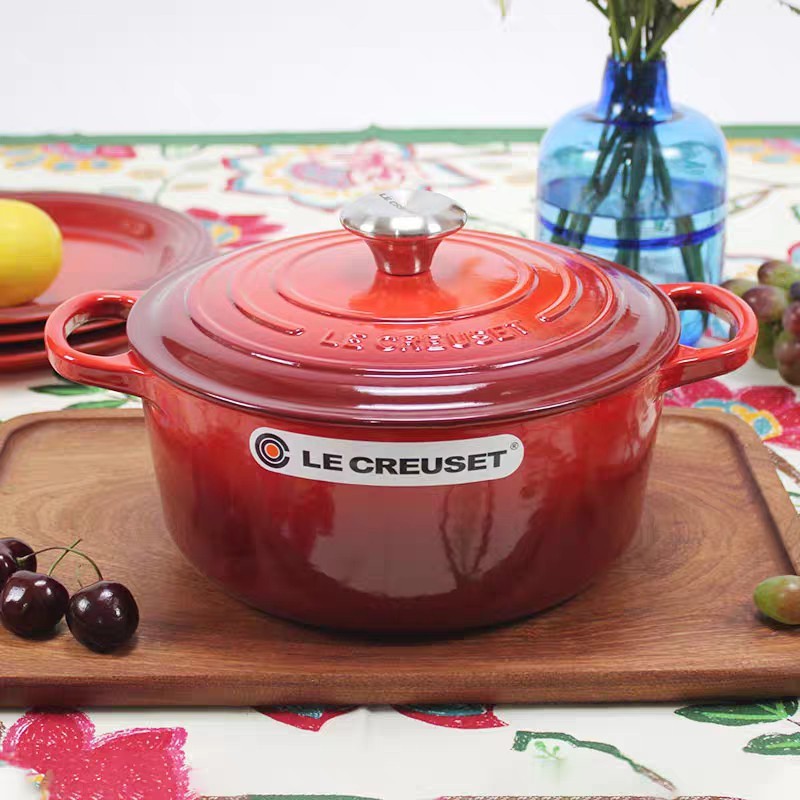French Le Creuset Cast Iron Pan Enamel Cast Iron Pot 24cm Round Pot le