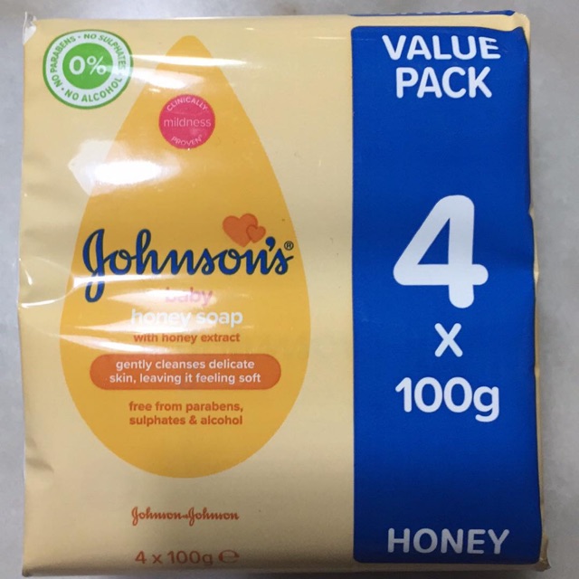 johnson's baby soap honey 100g 4 pack