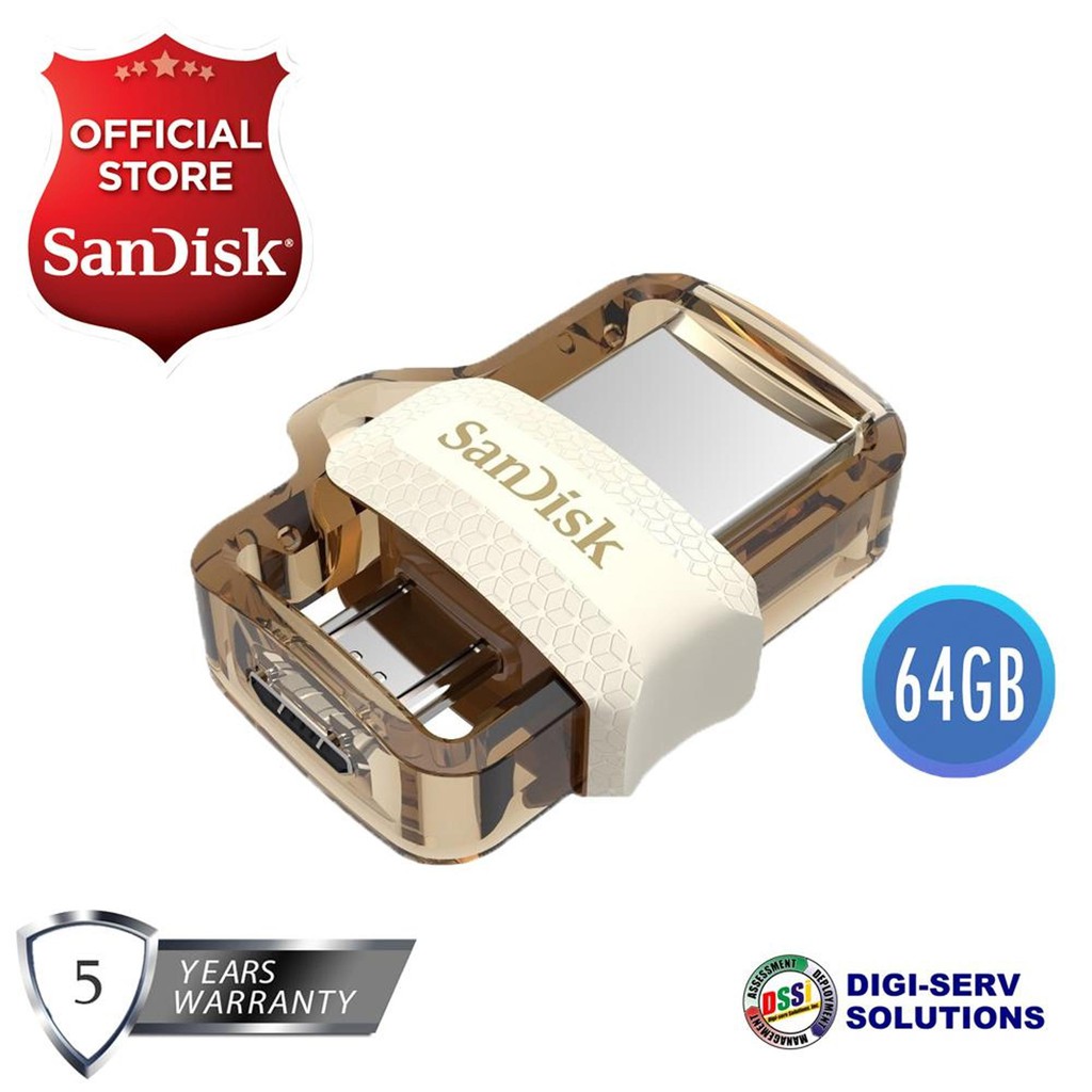 SanDisk Ultra SDDD3 64GB OTG / Dual USB Drive M3.0 (Gold Edition ...