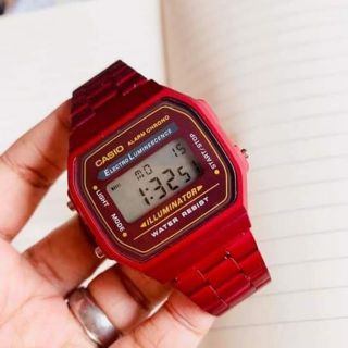 casio vintage matte red