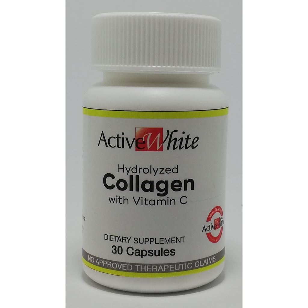 Active White Collagen 600mg with Vitamin C, 30 Capsules Shopee