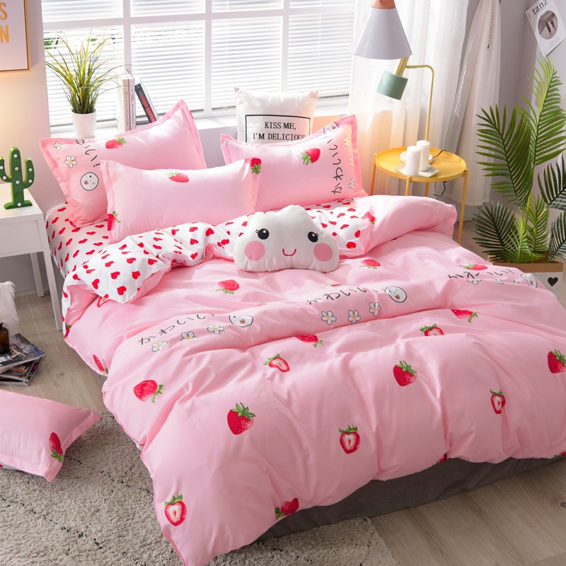 Cartoon Strawberry Bed Linens Home, Duvet Covers And Bed Sheets