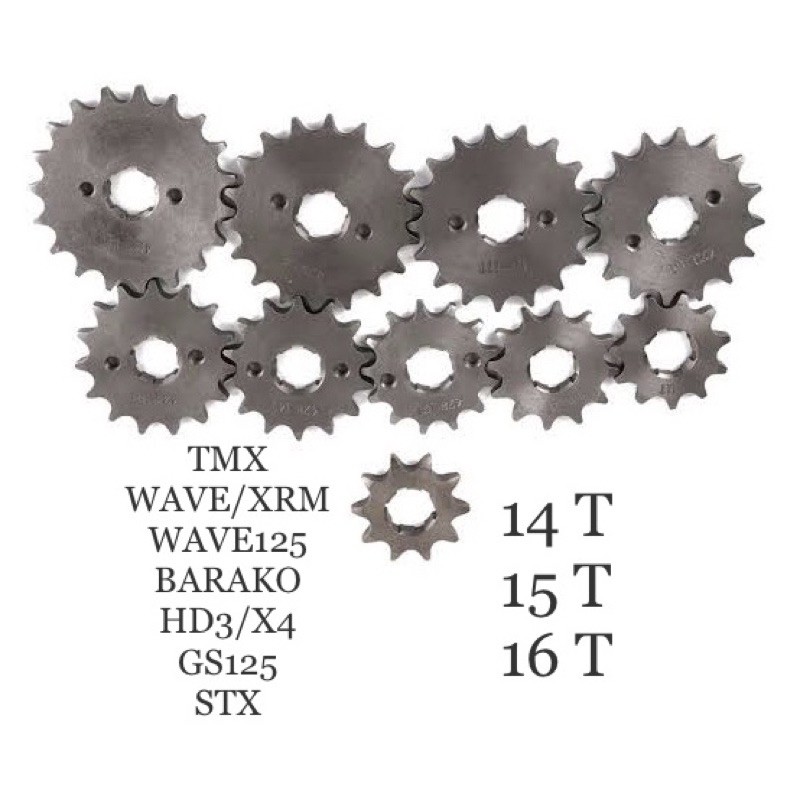 Engine Sprocket 14T 15T 16T tmx wave xrm barako stx hd3 x4 mola gs125