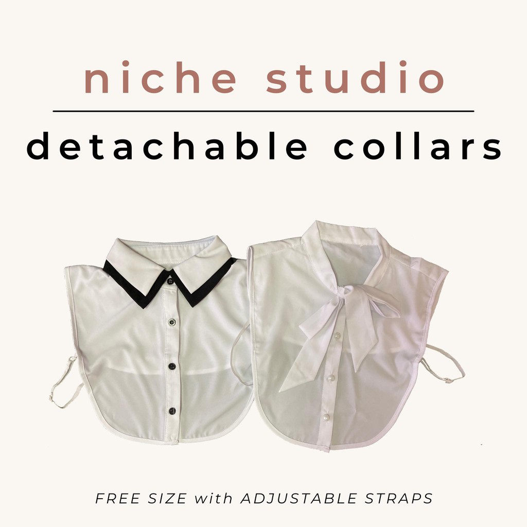 Detachable Collars (White Bow & White Piped) Shopee Philippines