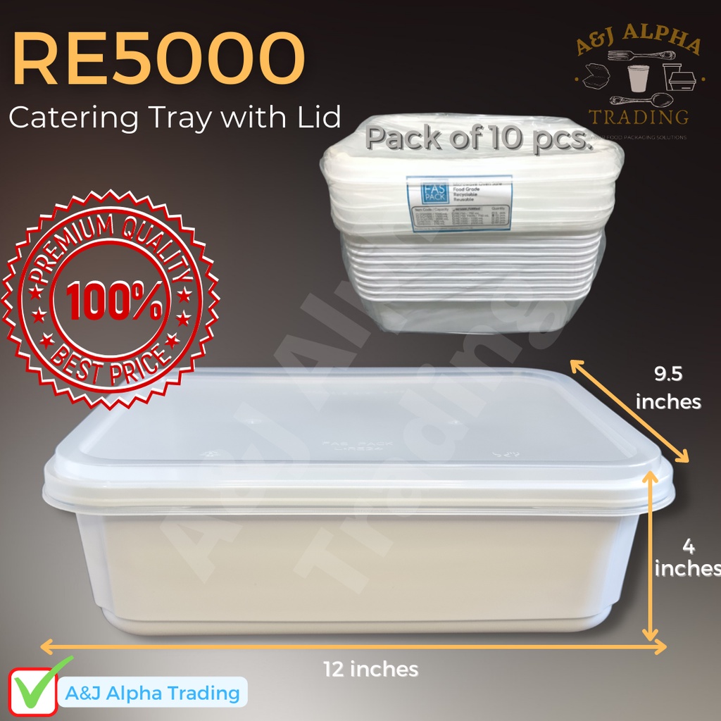 RE 5000 Microwavable Container Fas Pack/ Catering tray 10pcs Shopee