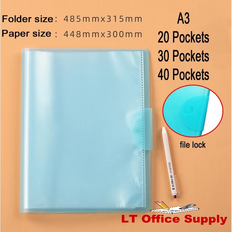 Clearbook / display book Foldable A3 Non-refillable (Blue color ...