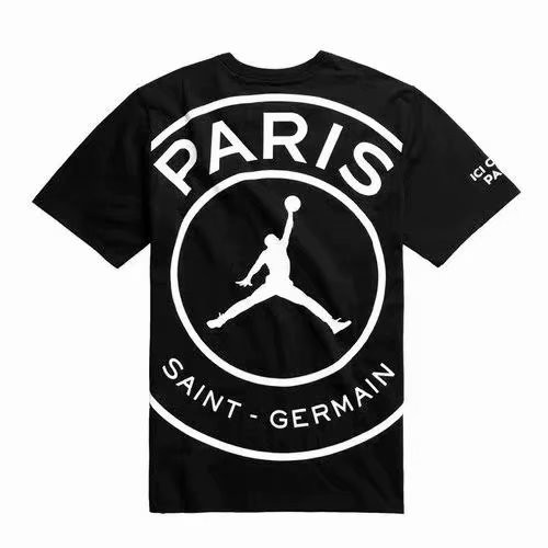 Paris Saint-Germain Jordan Black T-Shirt Men's Cotton Print Tees | Shopee  Philippines