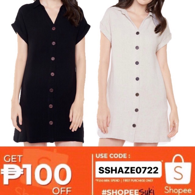 button down dress shopee